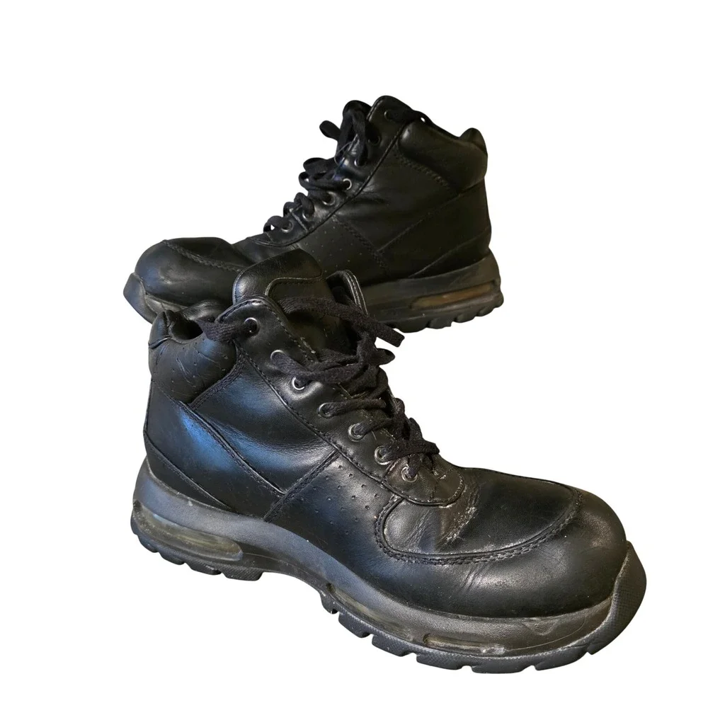 Nike ACG Air Max Goadome‎ Black Leather Hiking Boots 865031-009 Mens Size 9